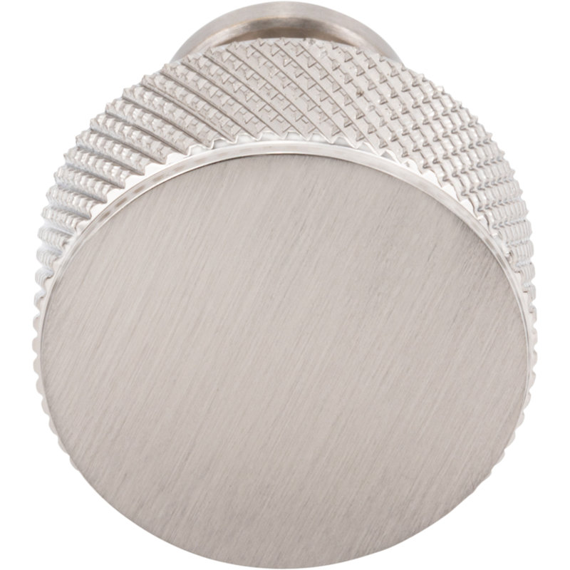 Beliza Cylindrical Knurled Knob, Brushed Satin Nickel, 15/16"