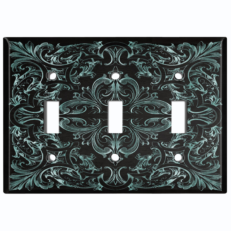Patterned 3 - Gang Toggle Light Switch Standard Wall Plate