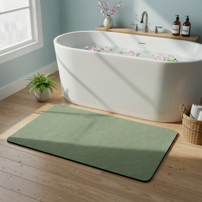 Tapis de salle de bain antidérapant mince avec envers en caoutchouc, tapis de bain en suède absorbant à séchage rapide 16 x 24