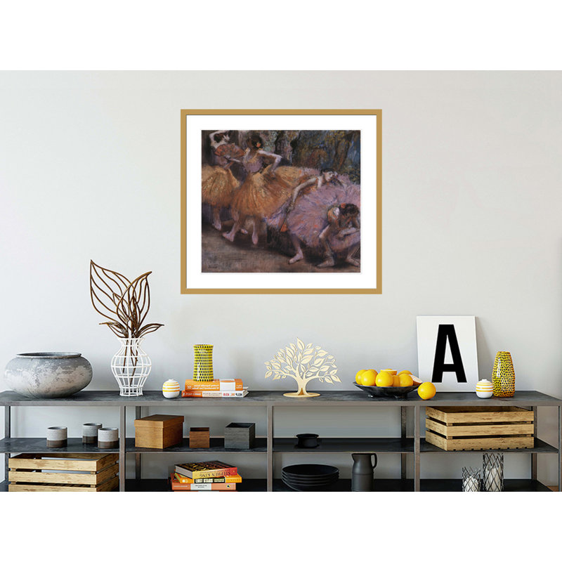 Quatre ballerines au repos par Edgar Degas, impression giclée encadrée, H 33,5 po x l 36,52 po