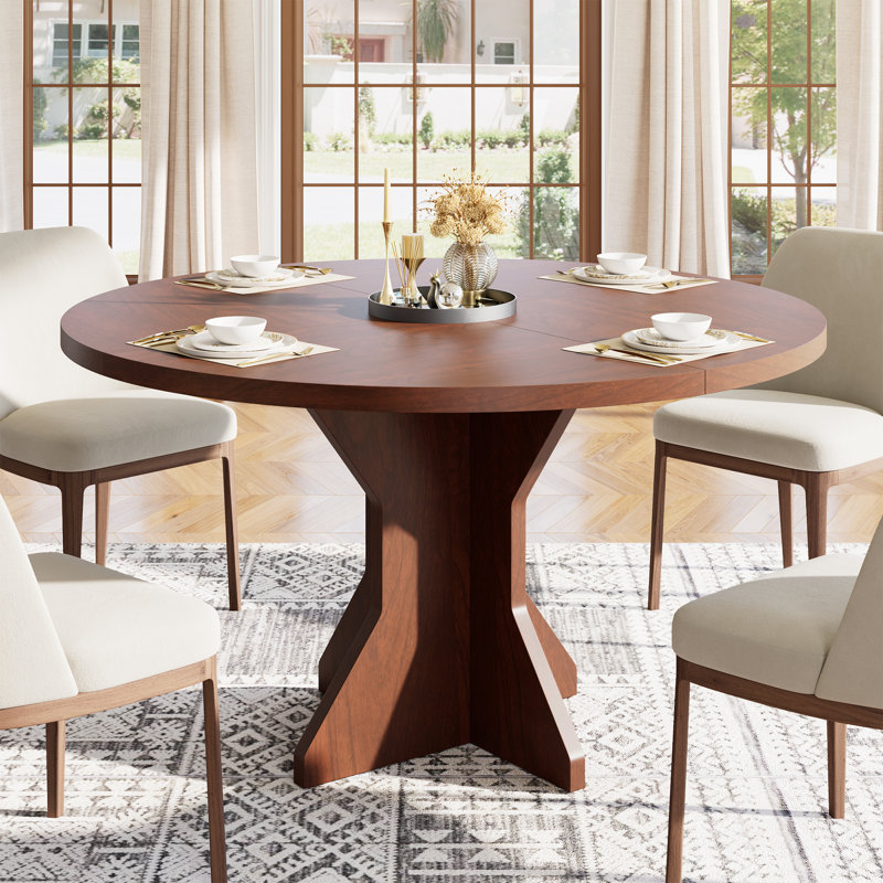 Extendable Solid Wood Base Dining Table