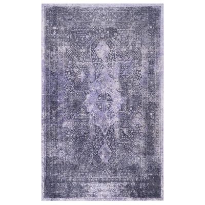 6X9 Washable Area Rug, Low-Pile Non-Shedding For Dining Room, Office - Anthracite Office, Kitchen