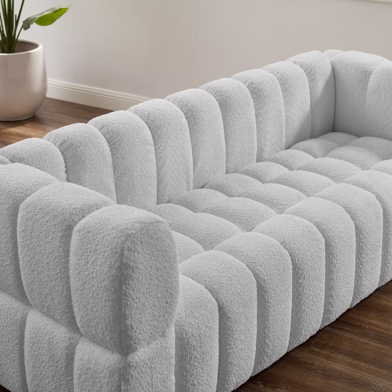 Marceil 85.03'' Upholstered Sofa, Smokey Grey 100% Polyester
