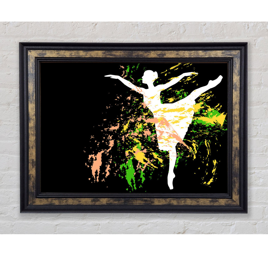 Regenbogen Ballerina 3 Gerahmter Druck