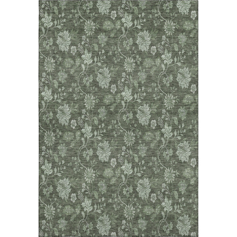 Premium Machine Washable Prisco Olive Rug