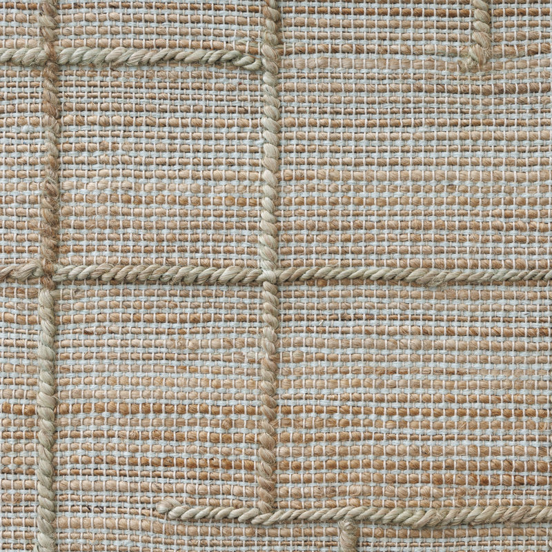 Tapis rayé en jute tissé à la main Contemporary, Rectangle de 10 pi x 14 pi