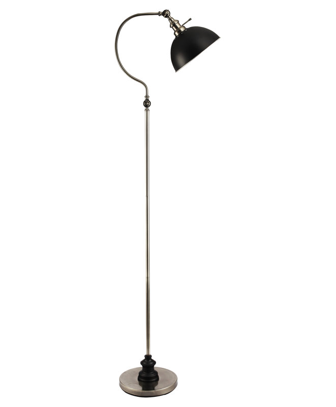 Lampe sur pied moderne en nickel brossé 69 po avec col ajustable 69 po pour salon, chambre et lecture