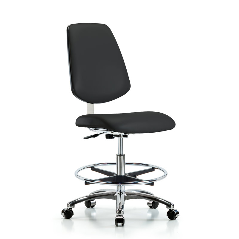 Chaise de dessin Anais, Noir, Roulettes