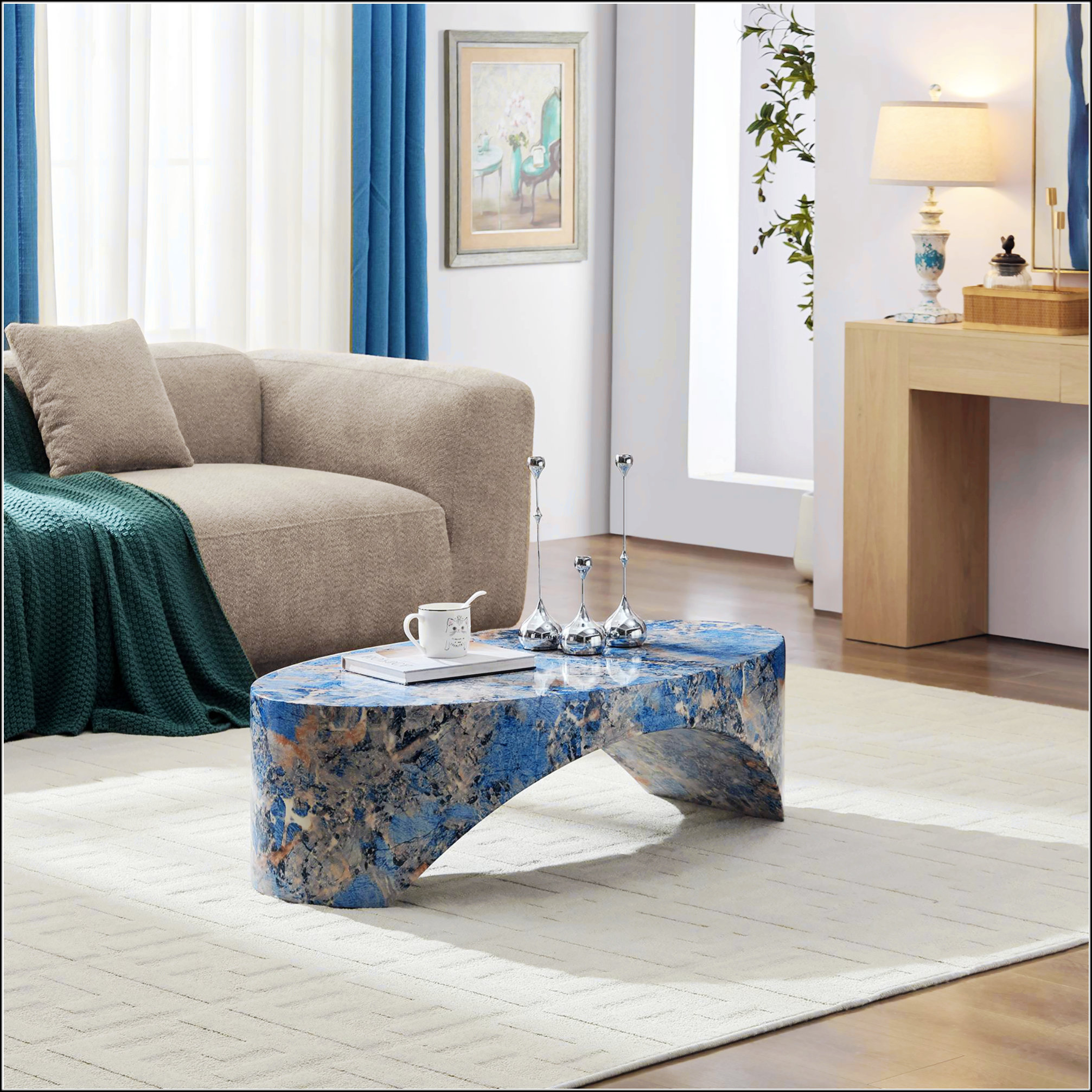 Latitude Run® Oval Natural Marble Coffee Table - Wayfair Canada
