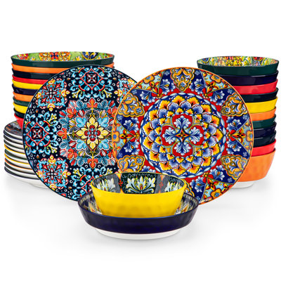 Vicenta 36 Piece Porcelain China Dinnerware Set - Service for 12