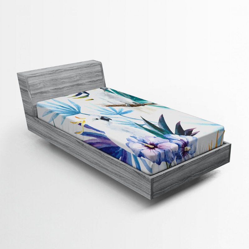 Microfiber Floral Fitted Sheet, Twin XL Fitted Sheet