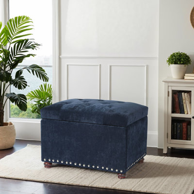 Devault 24" Wide Fabric Tufted Rectangle Storage Ottoman