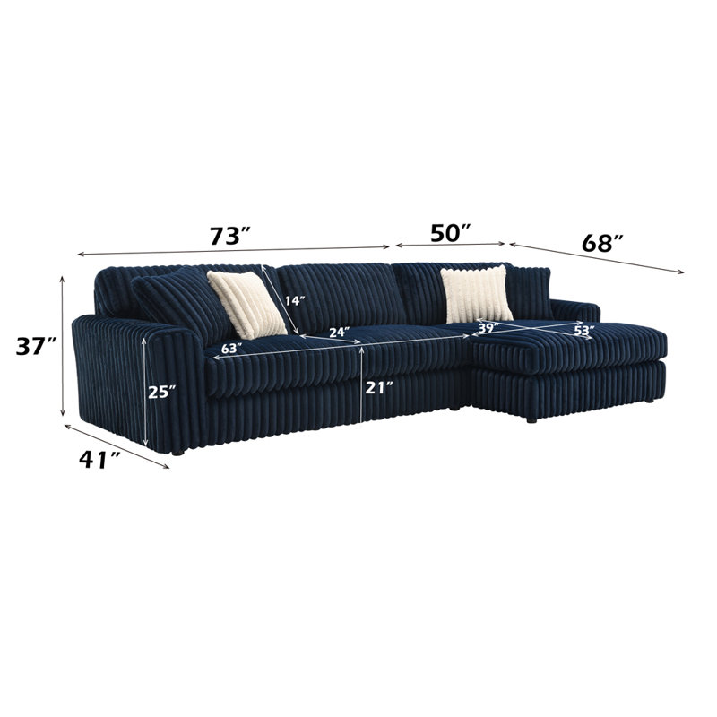 Canapé modulaire Kersh avec 4 coussins