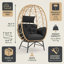 Fauteuil d'extérieur en osier avec coussin extensible Solvane-582643434