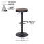 Tabouret de bar pivotant en bois à hauteur réglable sans dossier avec structure en métal-1092168744