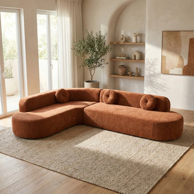 Oversized Curved Corner Boneless Sectional Sofa with Sculpted Silhouette