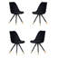 Gualtier 4 Person Dining set - a Rectangular Wooden Dining Table with Metal Legs and a Set of 4 Quilted Velvet Dining Chairs for Dining Room - Modern Dining Table Set-542423261-542423259