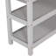 Lit mezzanine simple avec tablettes de rangement et bureau, gris et bois massif-1605930941-1605930938