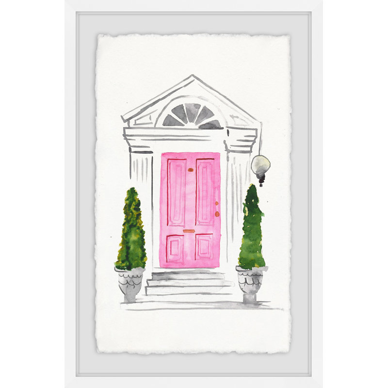 « rose door », impression encadrée, H 18 po x l 12 po