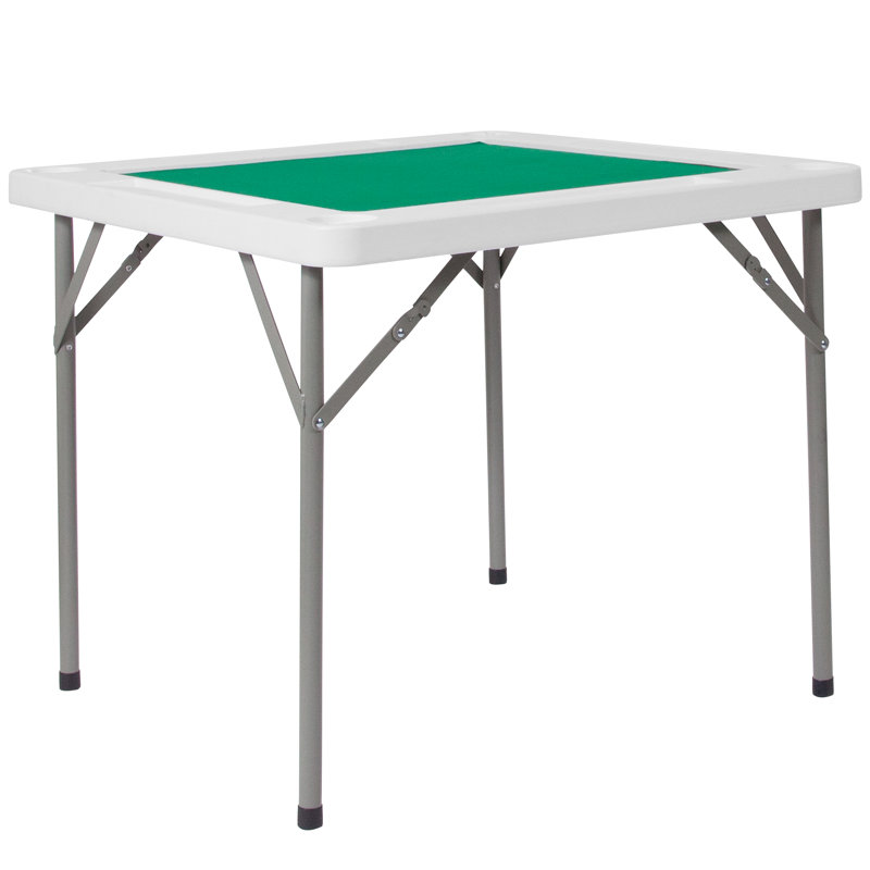 Square 4-Player Folding Card Game Table with Playing Surface and Cup Holders
