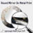 Golden Branch Tree Luminous Tangle III - Monochrome Wall Mirror, Traditional Round Decorative Mirror, Printed Metal Art-97183312