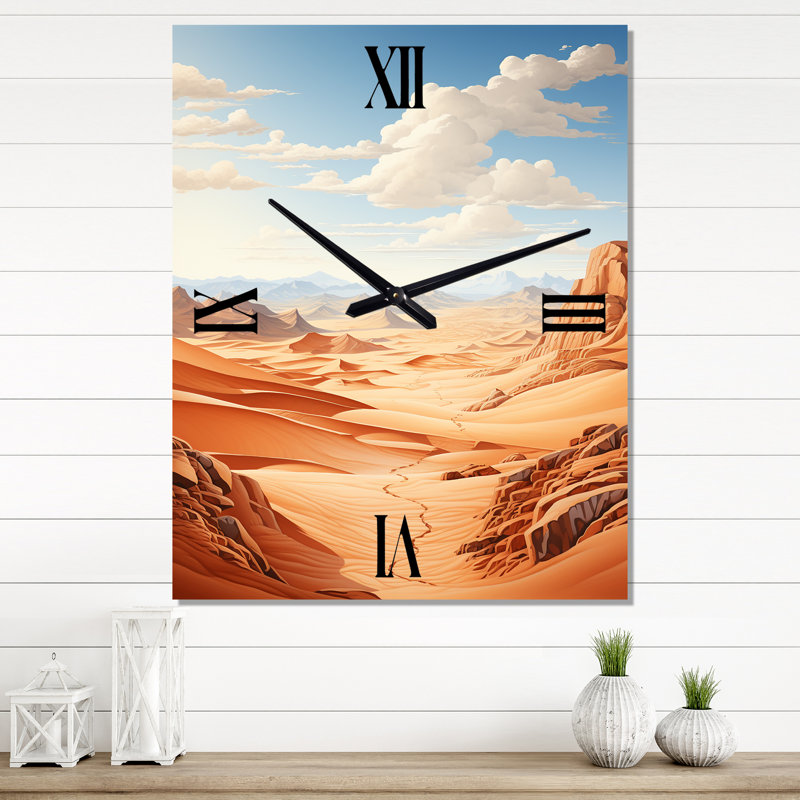 Horloge murale moderne Desert Dunes II - Paysages, Très grand