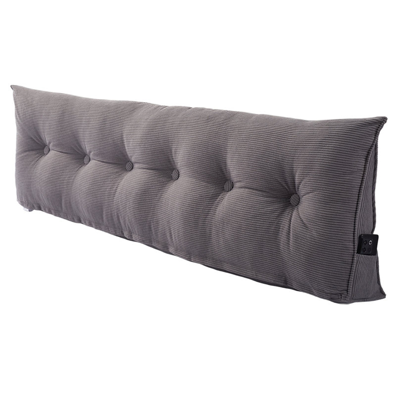 Wedge Headboard Pillow with Removable Cover, Dark Grey, 180cm W x 50cm D