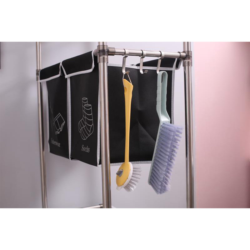Panier à linge trieur de linge à 3 niveaux avec 4 sacs amovibles pour organiser les vêtements, la lessive, les lumières, les sarcelles, trois crochets