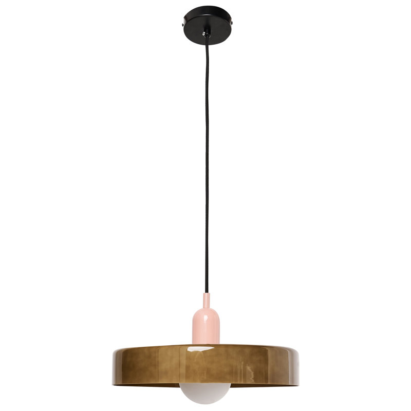 Glass Pendant Lamp PAALA, Olive Green