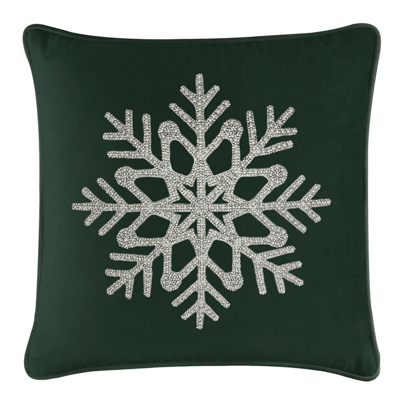 Coussin Sparkles Home Insert luxueux en plumes | Décor et décorations d'hiver, 16 po x 16 po, Vert