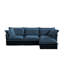 Canapé modulaire en L avec housse en L, canapé-lit en chenille confortable avec repose-pieds convertible et 2 gros coussins, canapé surdimensionné moderne à 3 places pour bureau de salon, bleu