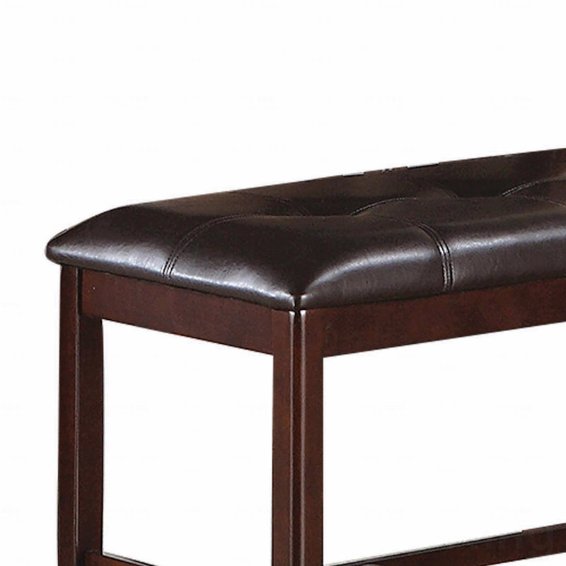 Banc 1 pièce simple de style contemporain à hauteur de comptoir avec finition brune et coussin de siège de salle à manger