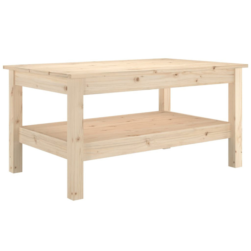 Kanthiah Solid Wood Coffee Table with Storage, Brown