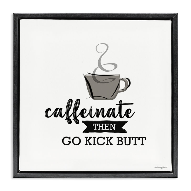 Cadre flottant Caffeinate, H 25 po x l 25 po, Cadre flottant noir de jais