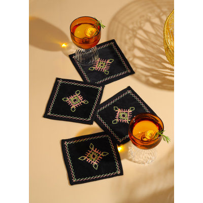Noir Mosaic Cocktail Napkins