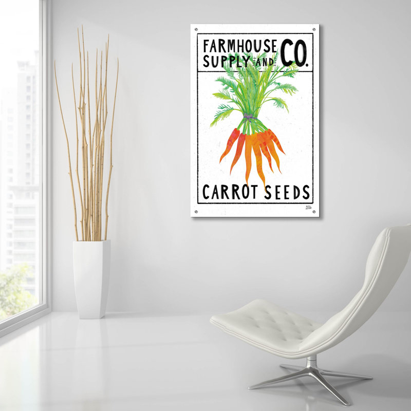 «Kitchen Garden Seed Packet 4» par Melissa Averinos, art mural en verre acrylique, H 36 po x l 24 po x P 0,2 po
