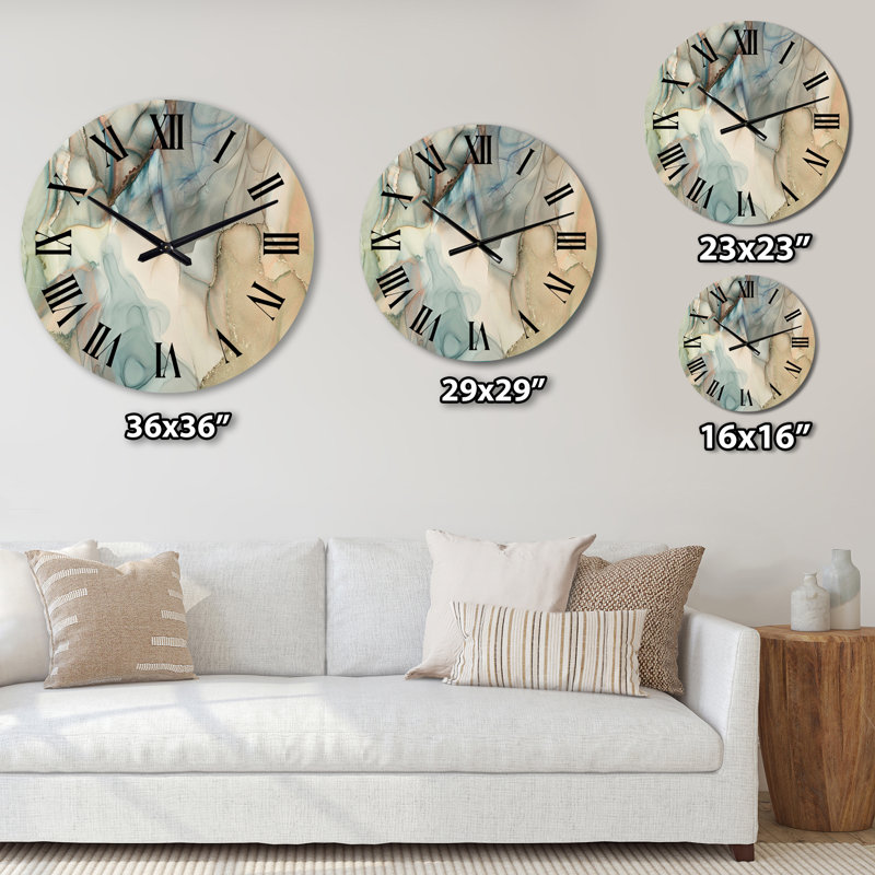 Horloge murale Tender, Surdimensionné, Bleu / vert / bleu sarcelle