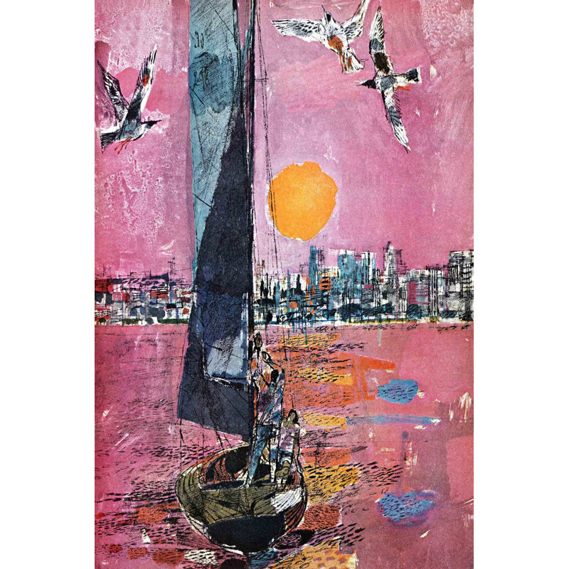 Ciel avec oiseaux, impression sur toile tendue, H 60 po x l 40 po