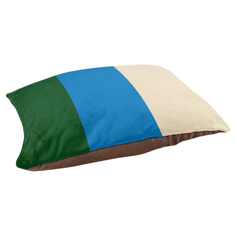 Coussin Milwaukee, Moyen (l 28 po x P 18 po x H 9,5 po), Vert belle terre / bleu Grands Lacs / crème ville
