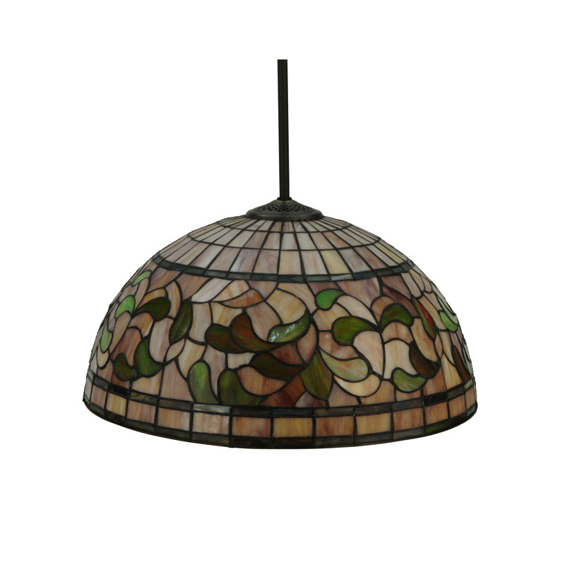 20" Amber Mauve Glass Pendant with Mahogany Bronze Finish