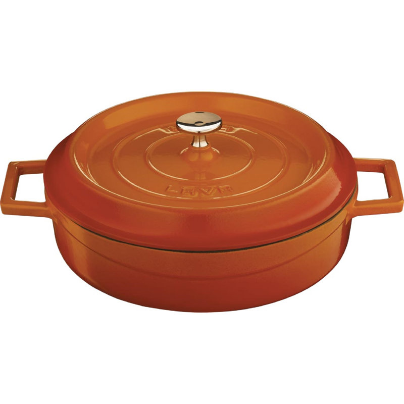 Faitout rond en fonte, Orange, 3,7 pte