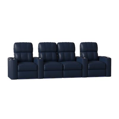 Upholstered Home Theater Seating with Cup Holder