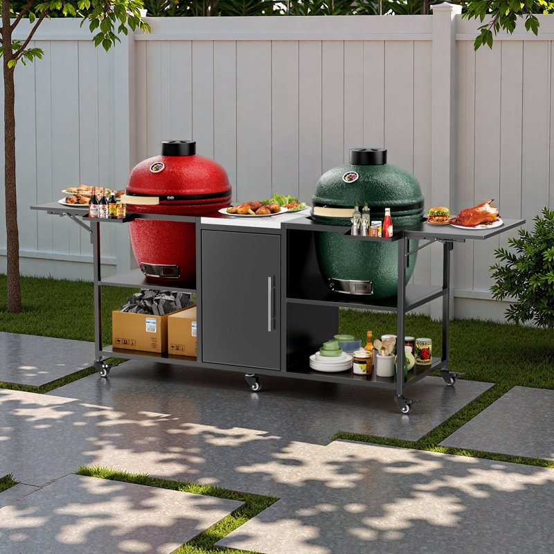 Table de barbecue d'extérieur en métal compatible avec un grand œuf vert, Kamado Joe 18 po