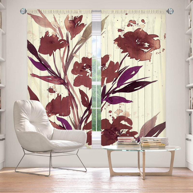 Rideau en polyester, L 40 po x L 61 po, Brun