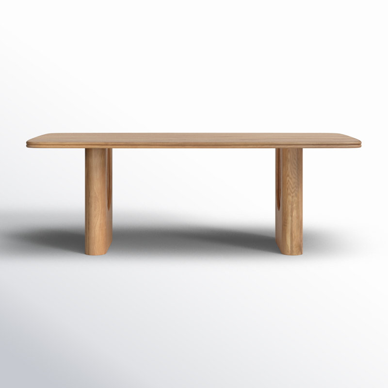 Campbell Layered 86" Dining Table, Natural Oak