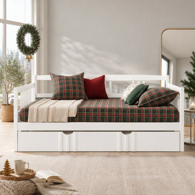 Daybed Wood Bed with Twin Size Trundle