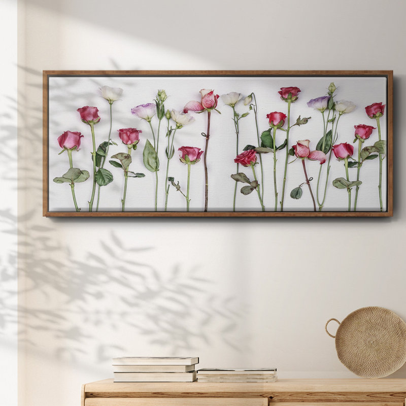 Panneau rouge moderne - toile encadrée, H 20 po x l 50 po