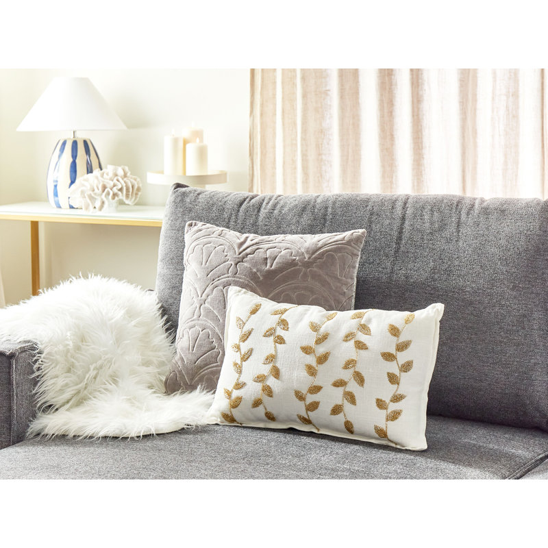 Delacruz Floral White Rectangular Cushion