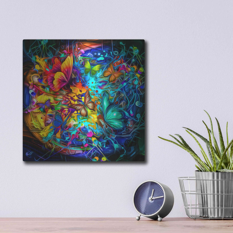 «Melting Pot», art mural en métal, H 12 po x l 12 po x P 0,13 po