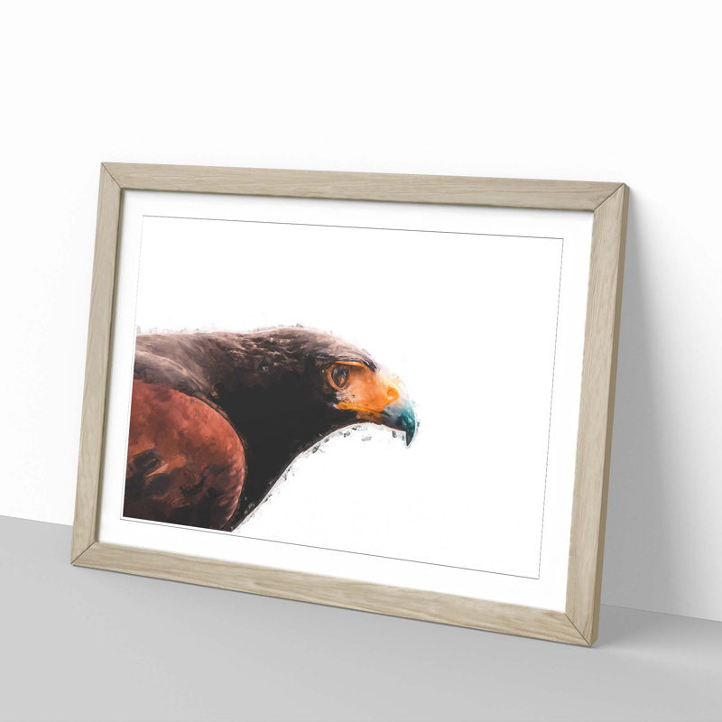 Golden Eagle - Picture Frame Painting Print, Oak Framed, 27cm H x 36cm W x 2cm D